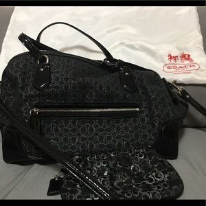 Coach purse black and silver